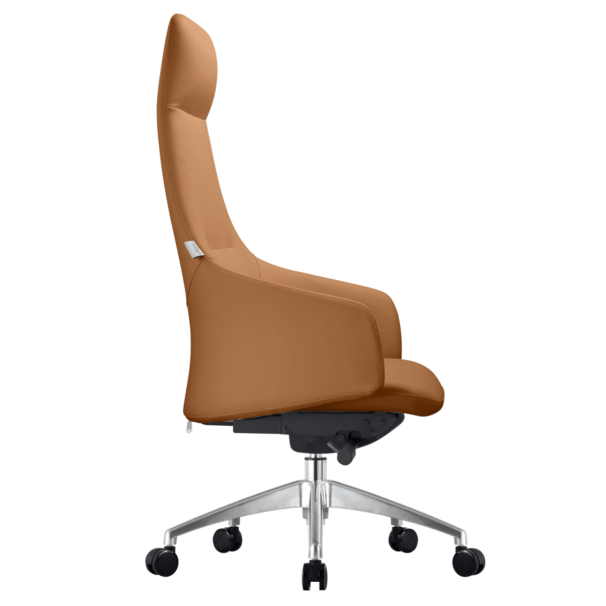 Celeste High - Back Office Chair in Upholstered Leather and Iron Base with Swivel and Tilt