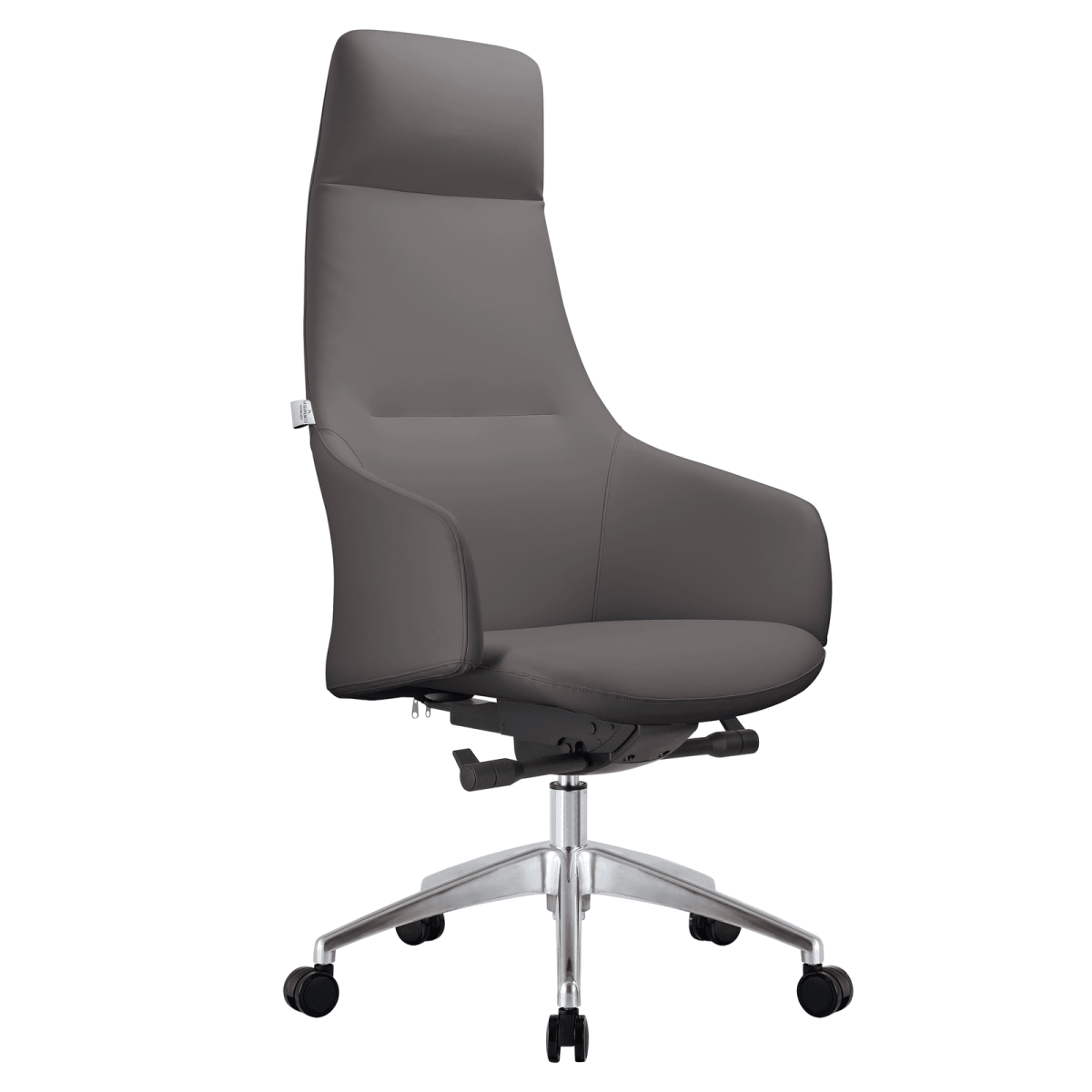 Celeste High - Back Office Chair in Upholstered Leather and Iron Base with Swivel and Tilt