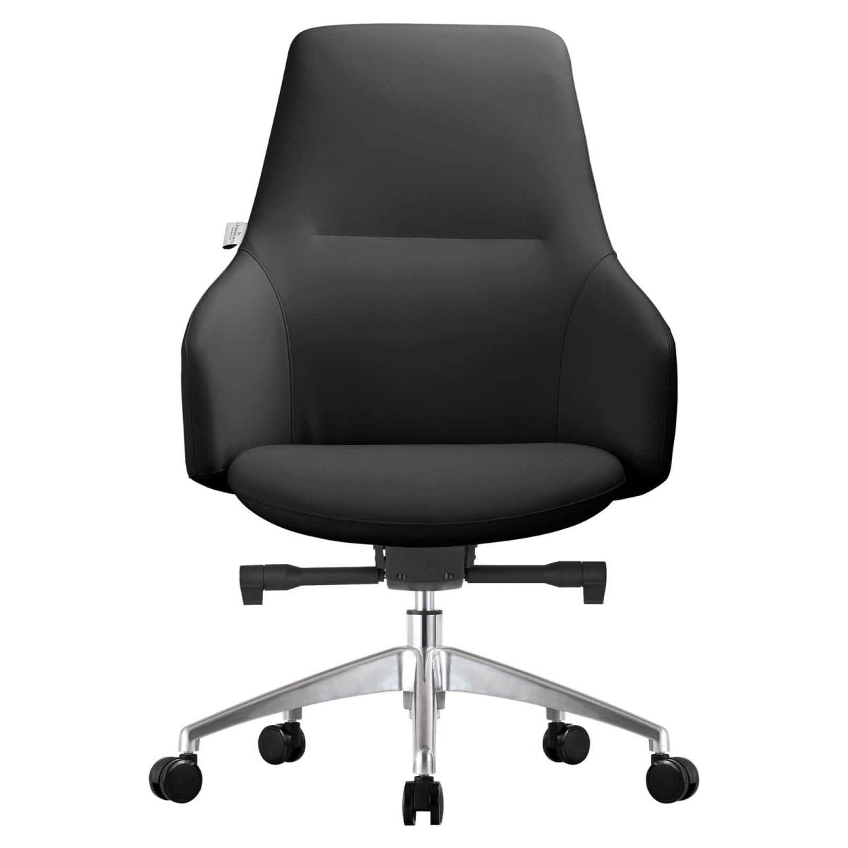 Celeste Office Chair in Upholstered Leather with Swivel and Tilt Waterfall Seat Design