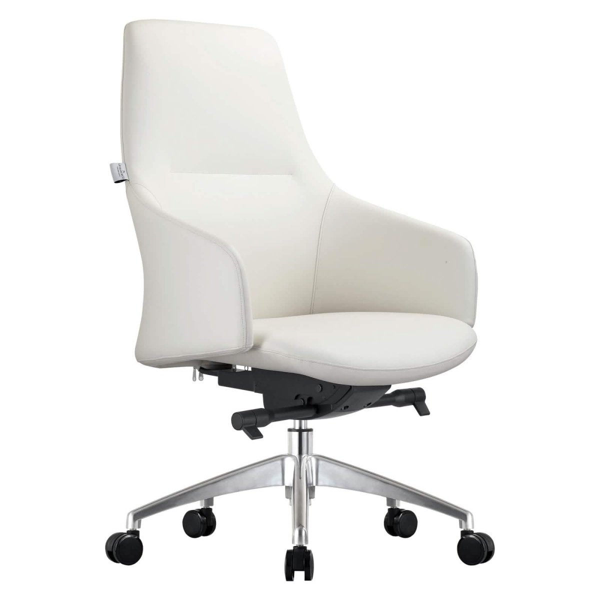 Celeste Office Chair in Upholstered Leather with Swivel and Tilt Waterfall Seat Design