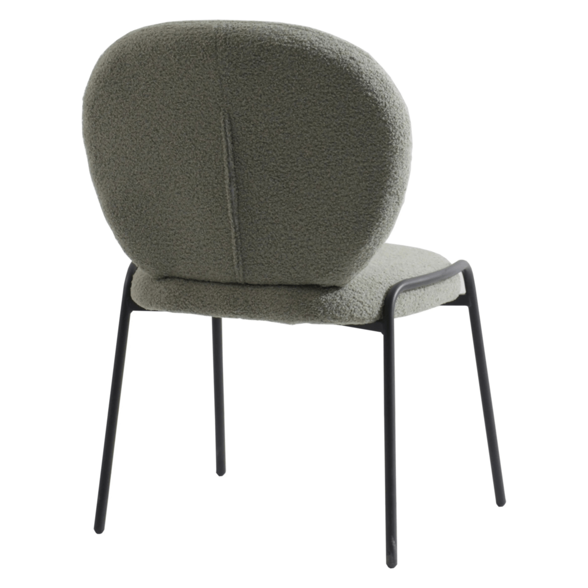 Celestial Modern Boucle Dining Side Chair with Black Powder Coated Iron Frame Set of 2