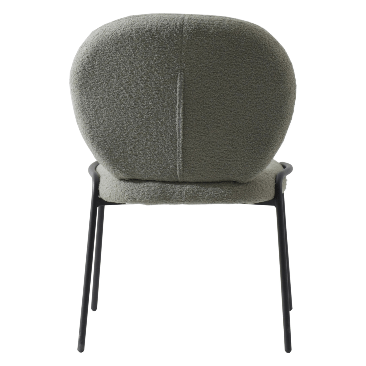 Celestial Modern Boucle Dining Side Chair with Black Powder Coated Iron Frame Set of 4