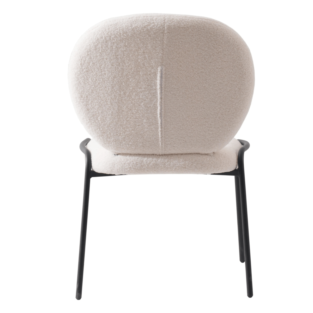 Celestial Modern Boucle Dining Side Chair with Black Powder Coated Iron Frame Set of 4