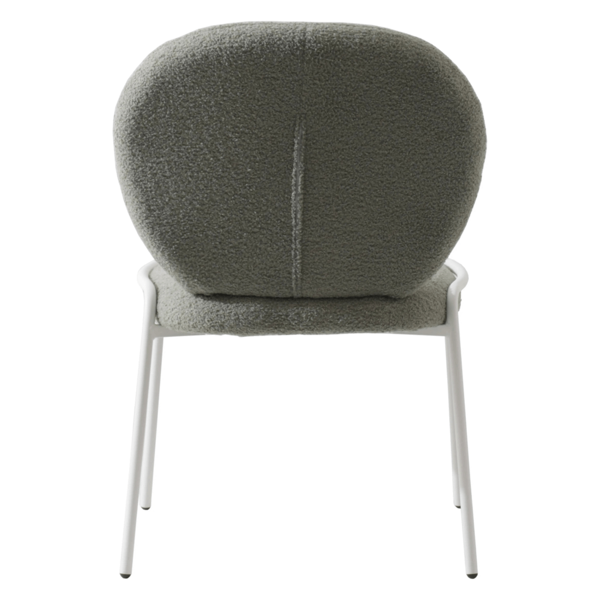 Celestial Modern Boucle Dining Side Chair with White Powder Coated Iron Frame Set of 4