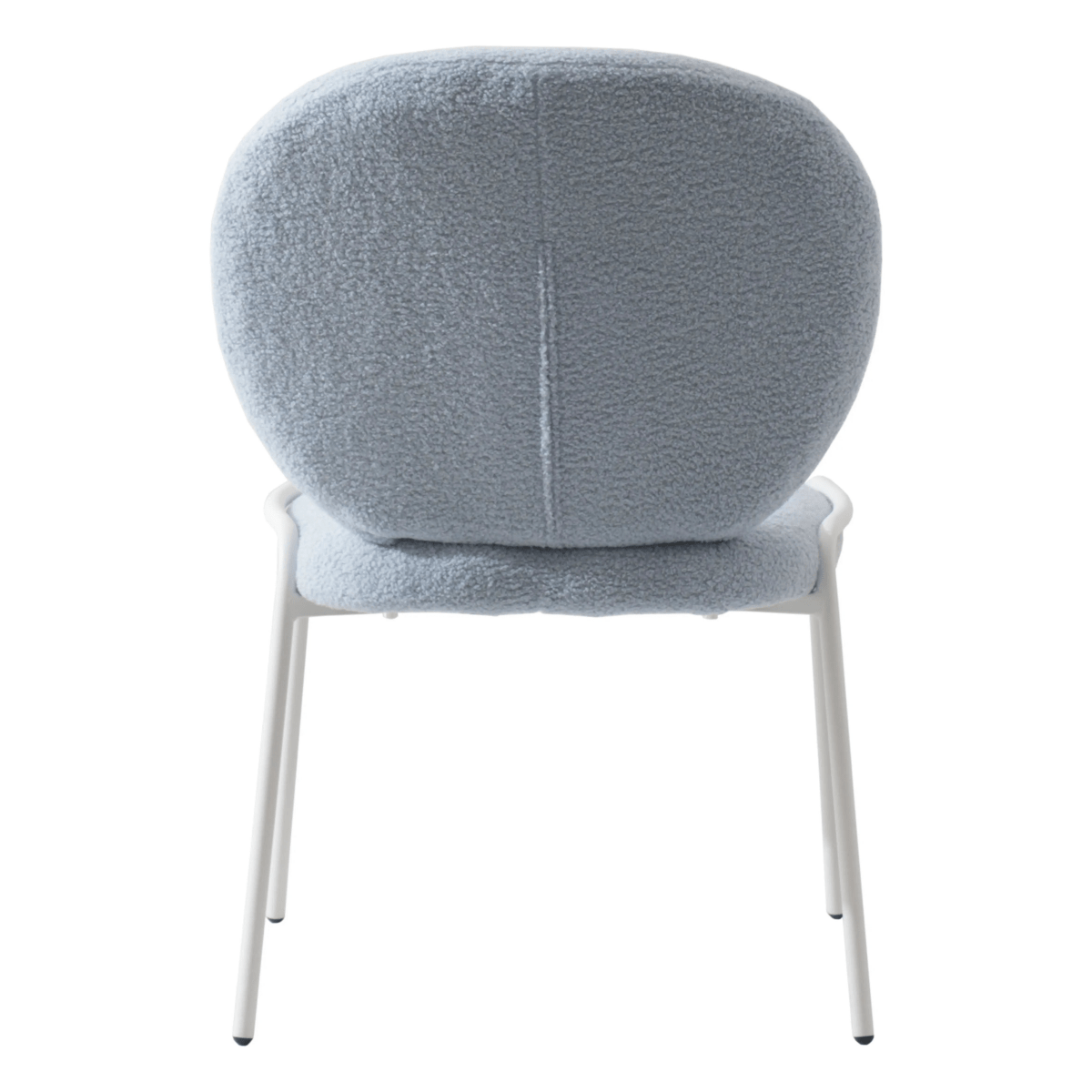 Celestial Modern Boucle Dining Side Chair with White Powder Coated Iron Frame Set of 4