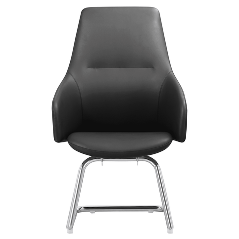 Celeste Leather Conference Office Chair with Upholstered Seat and Armrest