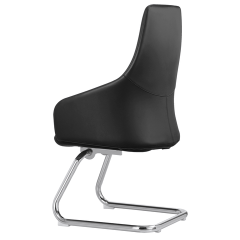 Celeste Leather Conference Office Chair with Upholstered Seat and Armrest