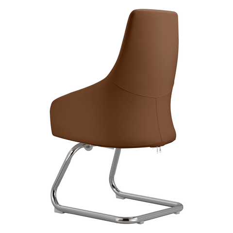 Celeste Leather Conference Office Chair with Upholstered Seat and Armrest