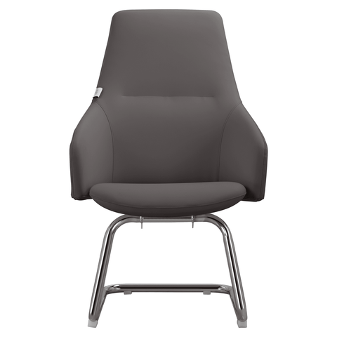 Celeste Leather Conference Office Chair with Upholstered Seat and Armrest