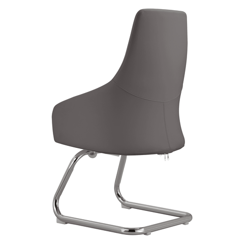 Celeste Leather Conference Office Chair with Upholstered Seat and Armrest