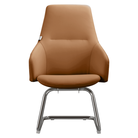 Celeste Leather Conference Office Chair with Upholstered Seat and Armrest