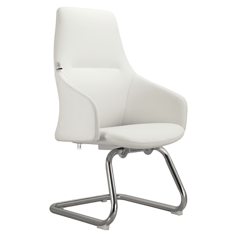Celeste Leather Conference Office Chair with Upholstered Seat and Armrest