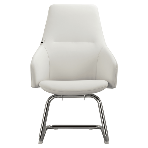 Celeste Leather Conference Office Chair with Upholstered Seat and Armrest