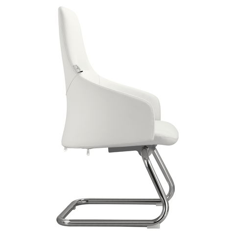 Celeste Leather Conference Office Chair with Upholstered Seat and Armrest