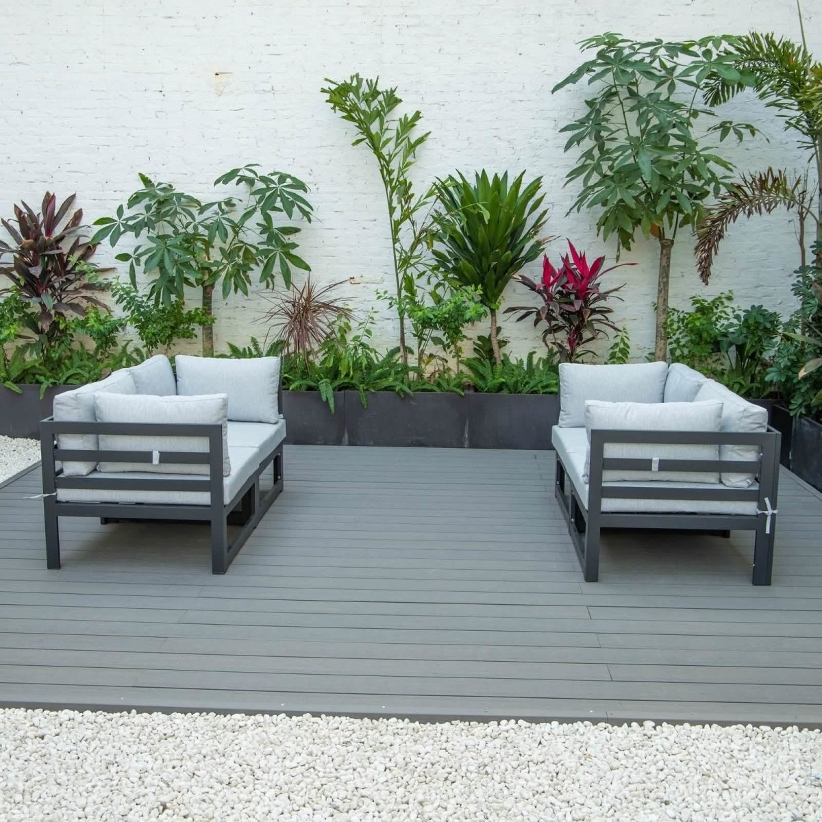 Chelsea 4 - Piece Sectional Loveseat Set Black Aluminum with Cushions