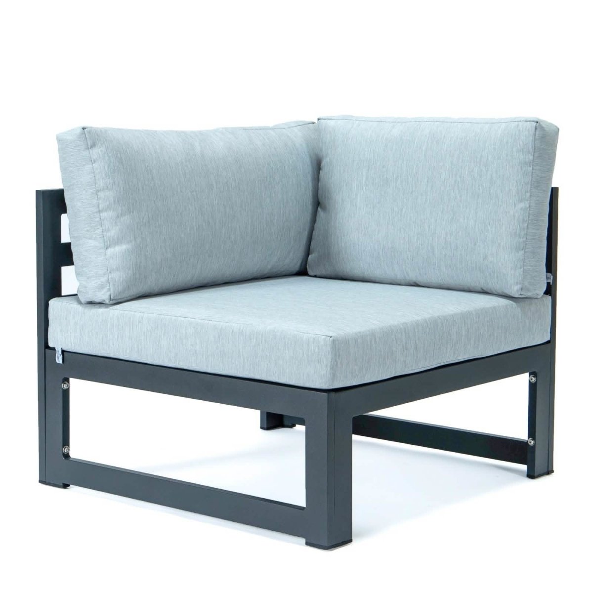 Chelsea 4 - Piece Sectional Loveseat Set Black Aluminum with Cushions