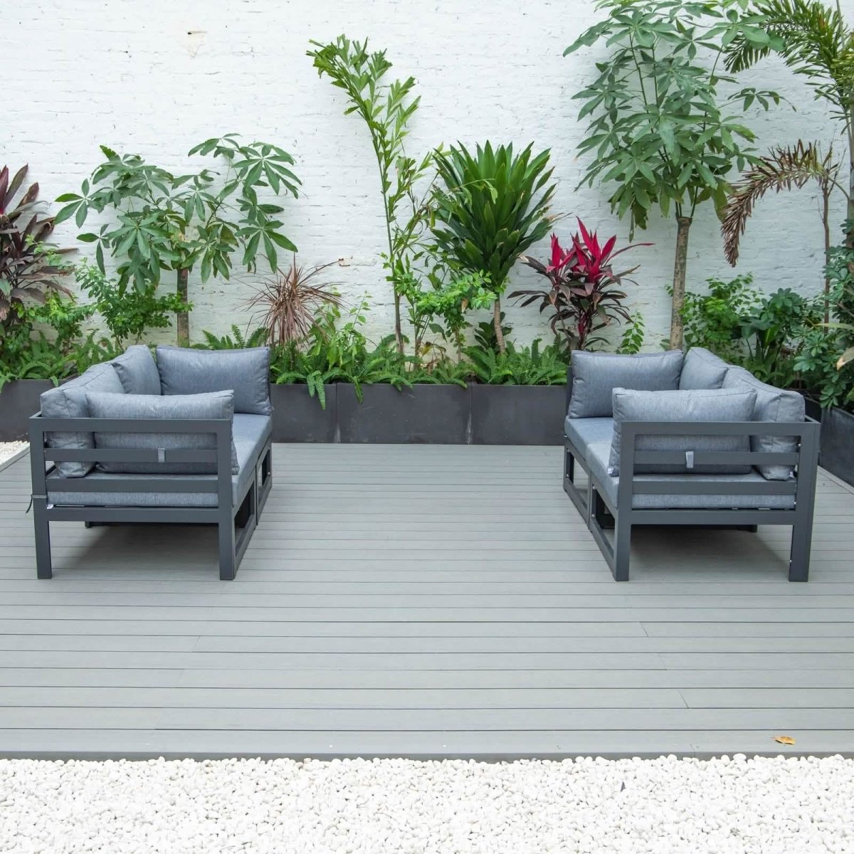 Chelsea 4 - Piece Sectional Loveseat Set Black Aluminum with Cushions