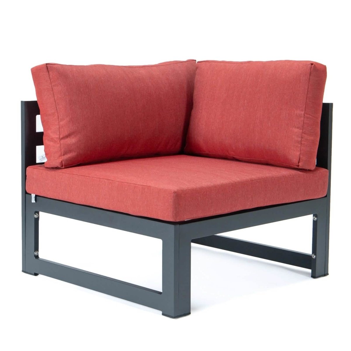 Chelsea 4 - Piece Sectional Loveseat Set Black Aluminum with Cushions