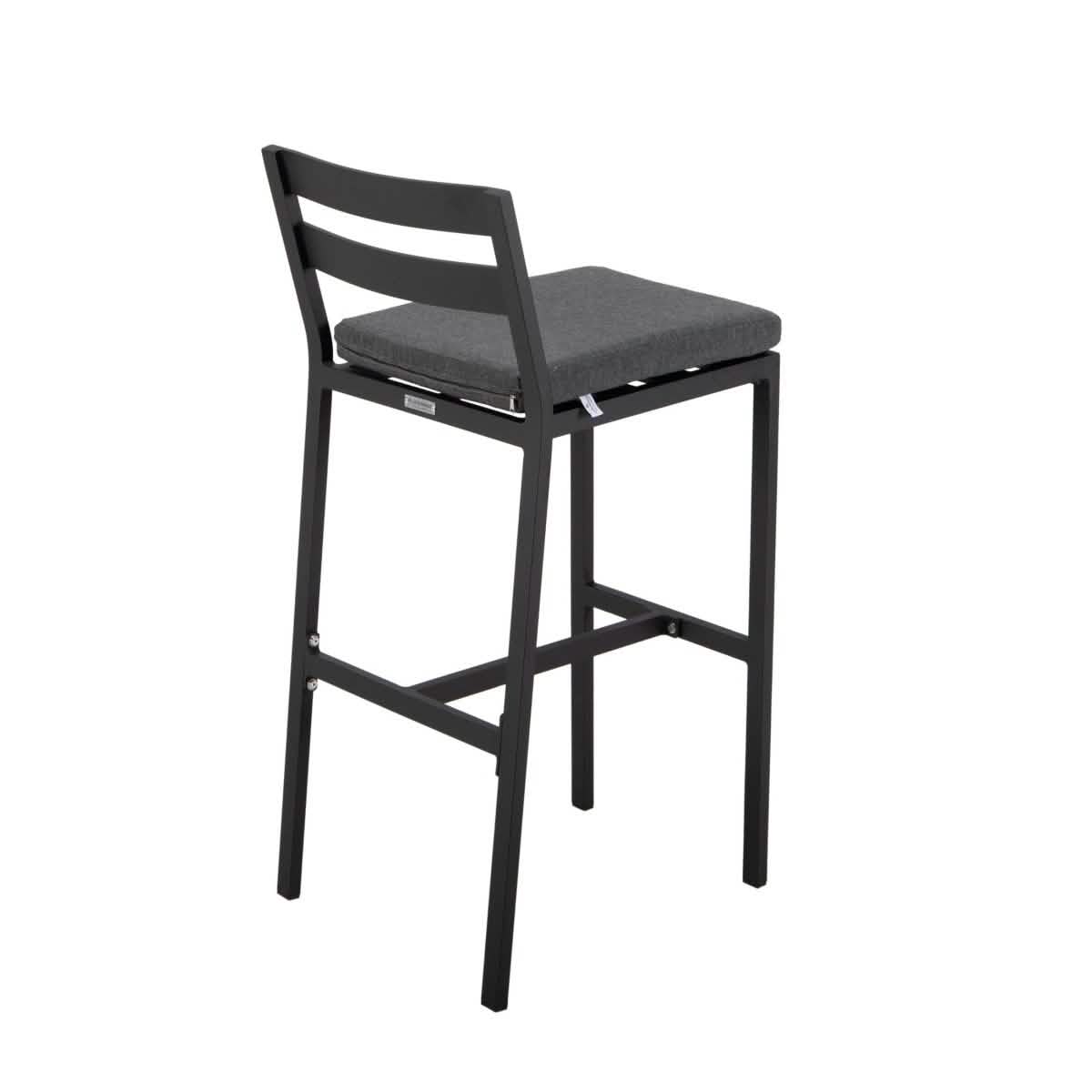 Chelsea 5-Piece Patio Bar Set: Aluminum Fire Pit Table with Tank Holder & 4 Barstools with Cushions Dining Set Leisuremod