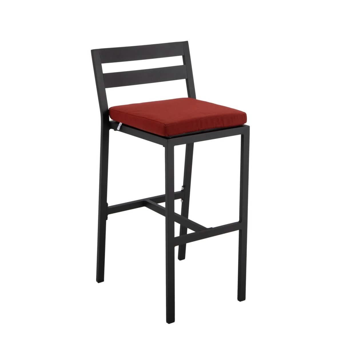 Chelsea 5-Piece Patio Bar Set: Aluminum Fire Pit Table with Tank Holder & 4 Barstools with Cushions Dining Set Leisuremod