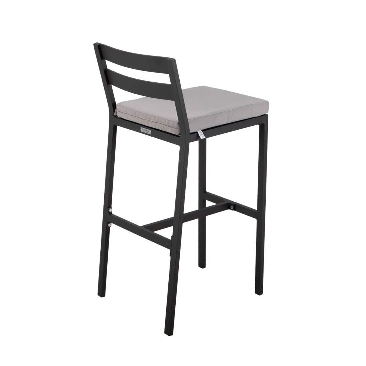 Chelsea 5-Piece Patio Bar Set: Aluminum Fire Pit Table with Tank Holder & 4 Barstools with Cushions Dining Set Leisuremod