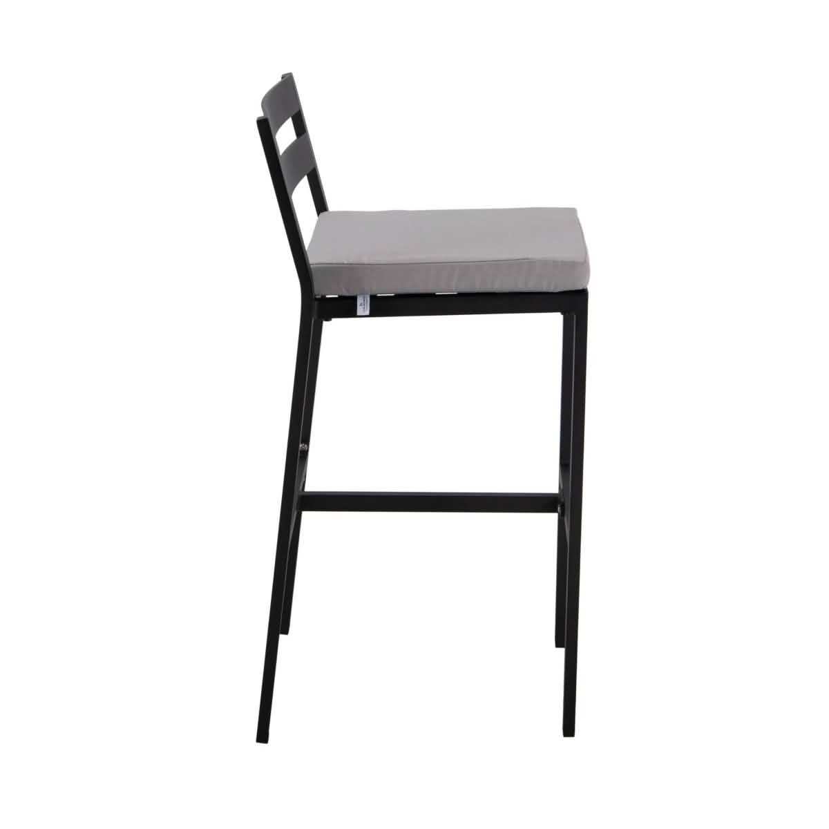 Chelsea 5-Piece Patio Bar Set: Aluminum Fire Pit Table with Tank Holder & 4 Barstools with Cushions Dining Set Leisuremod