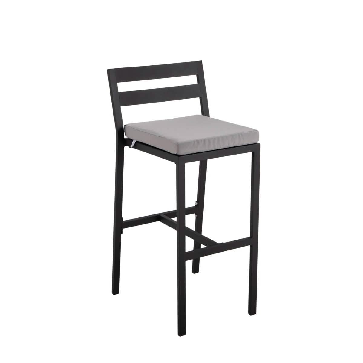 Chelsea 5-Piece Patio Bar Set: Aluminum Fire Pit Table with Tank Holder & 4 Barstools with Cushions Dining Set Leisuremod