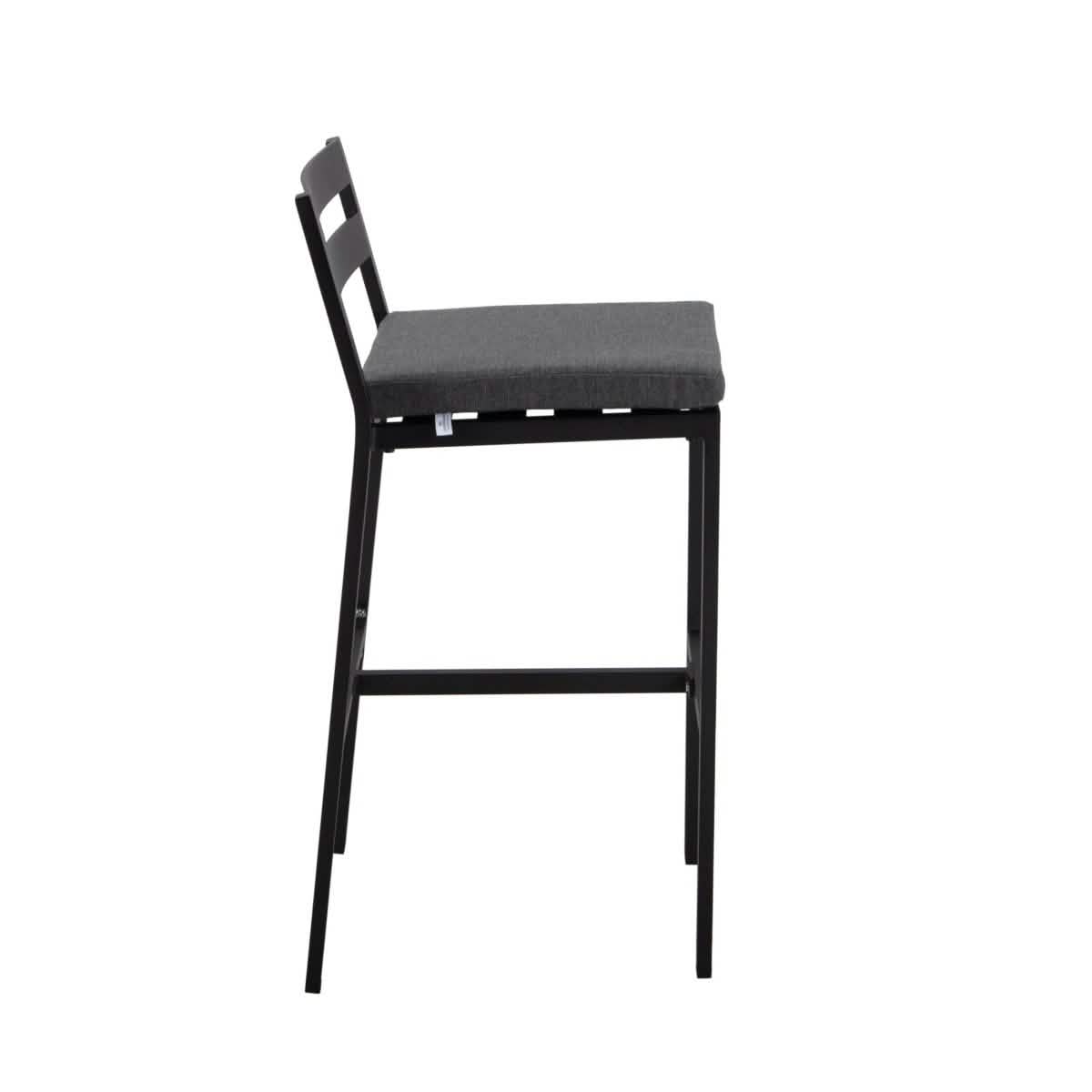 Chelsea 5-Piece Patio Bar Set: Aluminum Fire Pit Table with Tank Holder & 4 Barstools with Cushions Dining Set Leisuremod