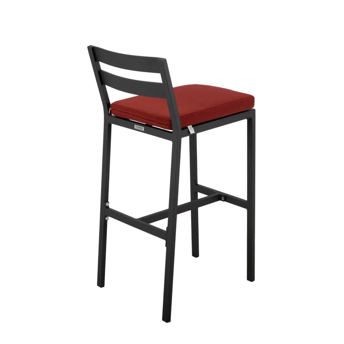 Chelsea 5-Piece Patio Bar Set: Aluminum Fire Pit Table with Tank Holder & 4 Barstools with Cushions Dining Set Leisuremod