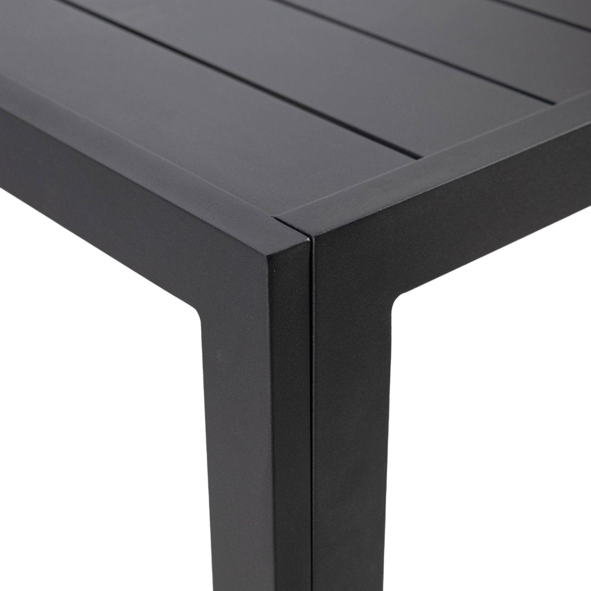 Chelsea 7 - Piece Modern Outdoor Dining Set in Black Aluminum with Removable Cushions