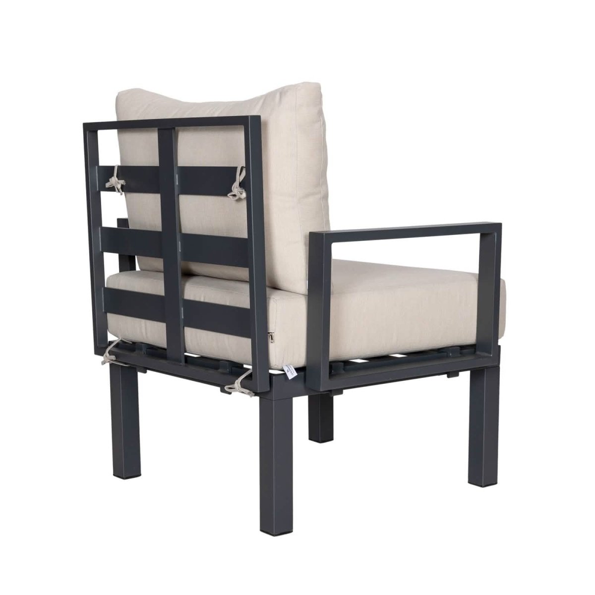 Chelsea 7 - Piece Patio Sectional Set in Black Aluminum with Fire Pit Table