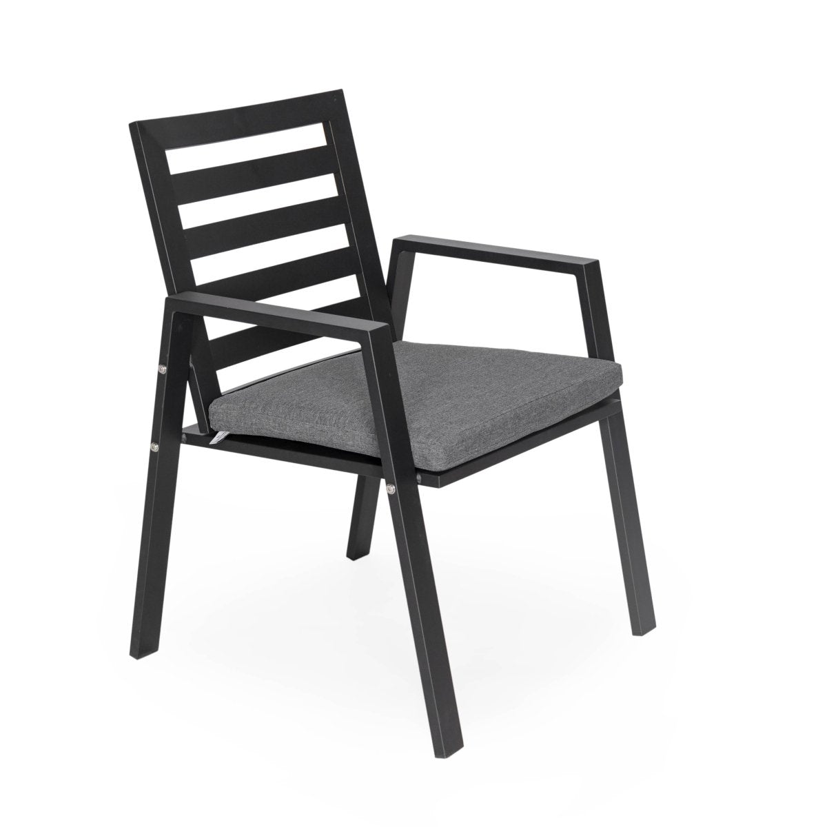 Chelsea 9 - Piece Modern Outdoor Dining Set in Black Aluminum with Removable Cushions