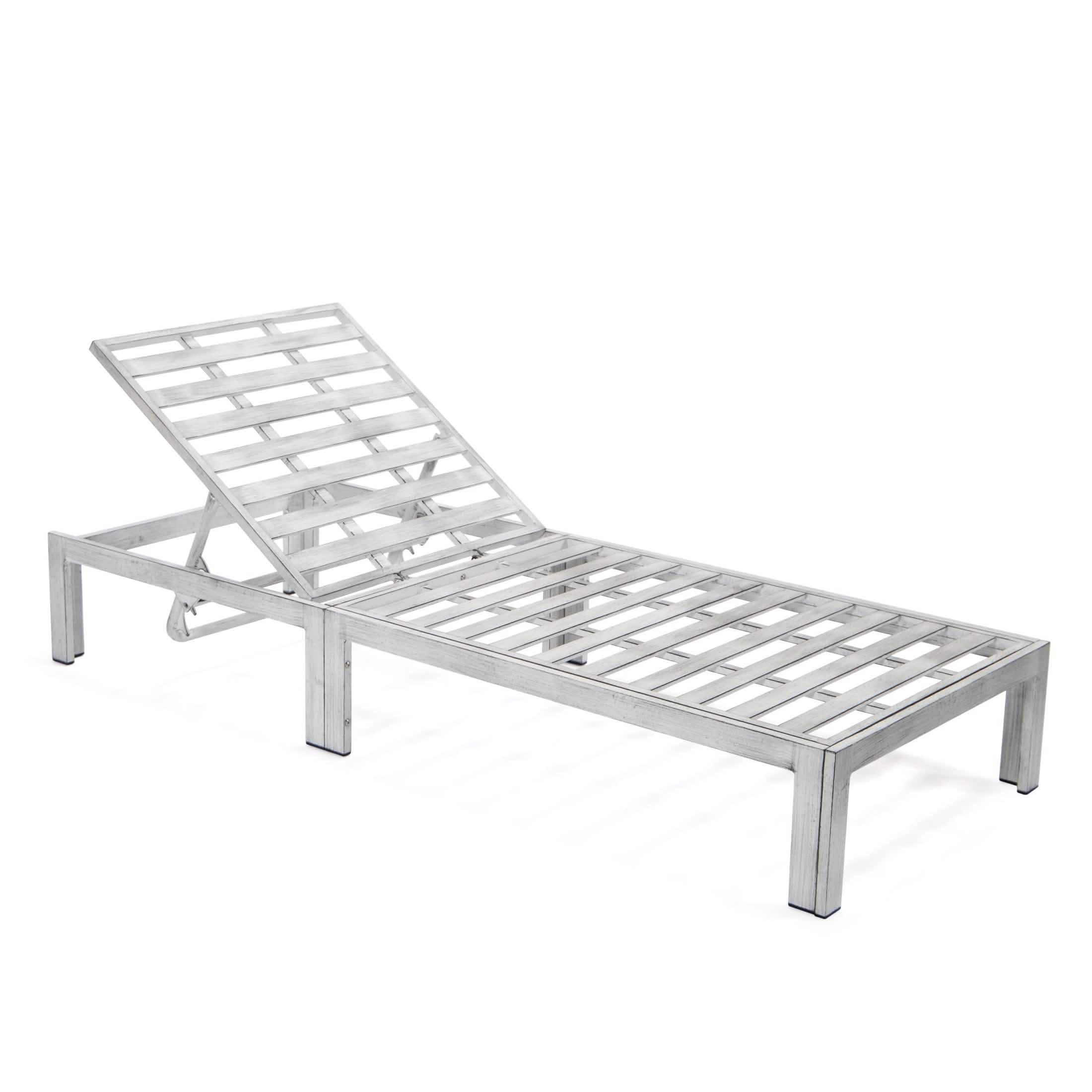 Chelsea Aluminum Outdoor Chaise Lounge Chair with Removable Cushions