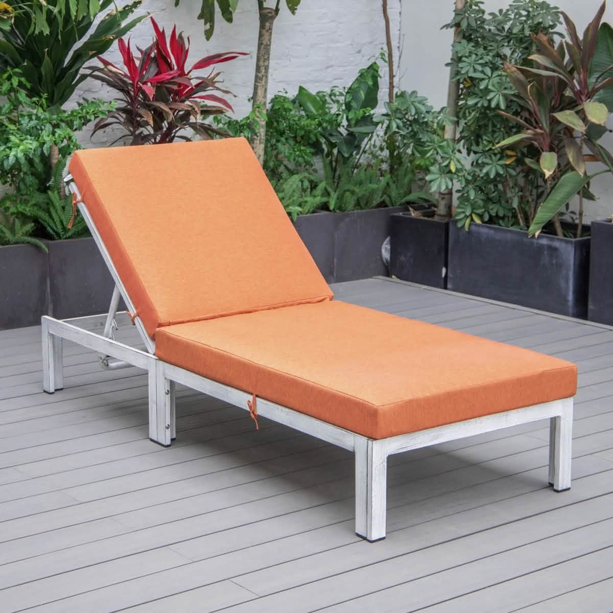 Chelsea Aluminum Outdoor Chaise Lounge Chair with Removable Cushions