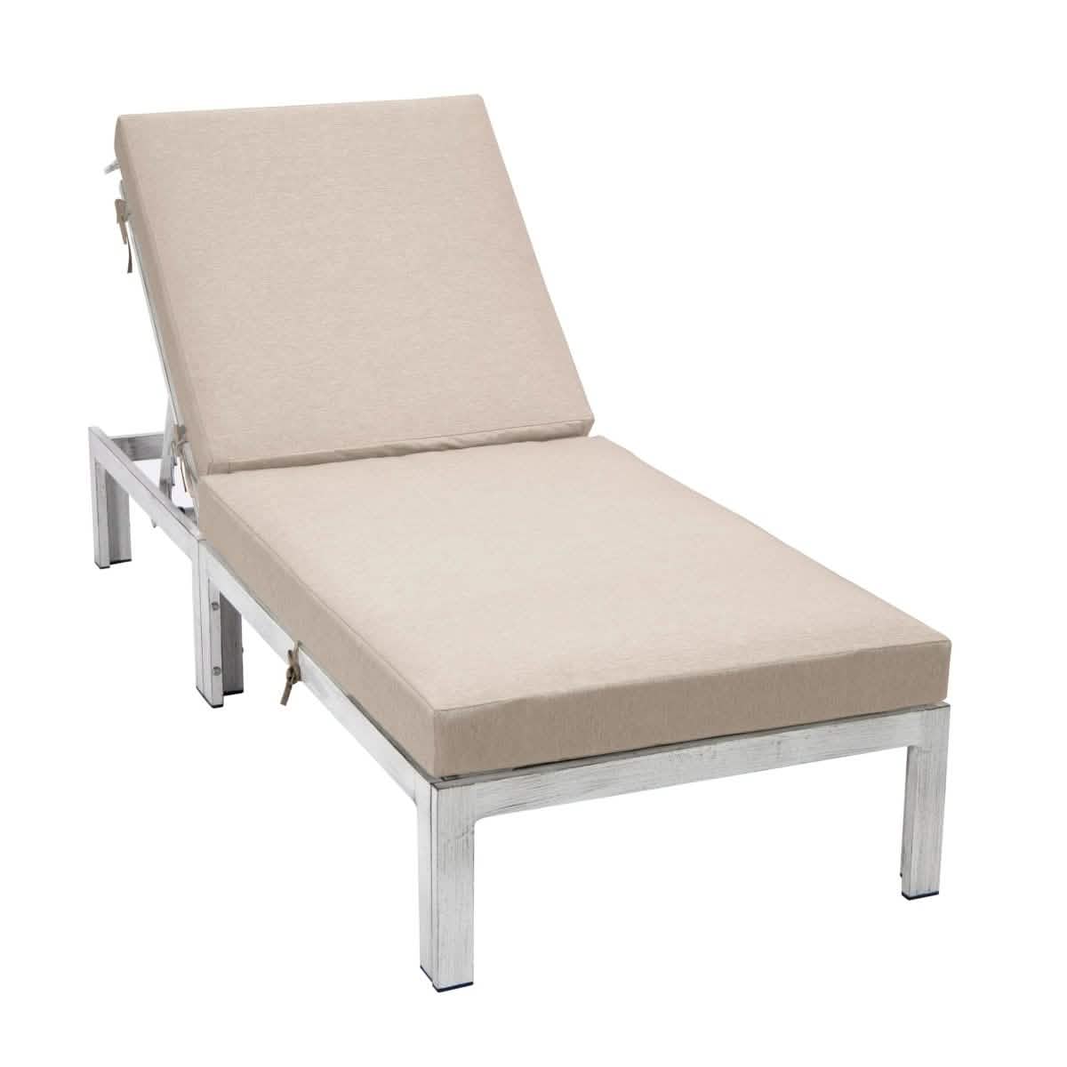 Chelsea Aluminum Outdoor Chaise Lounge Chair with Removable Cushions