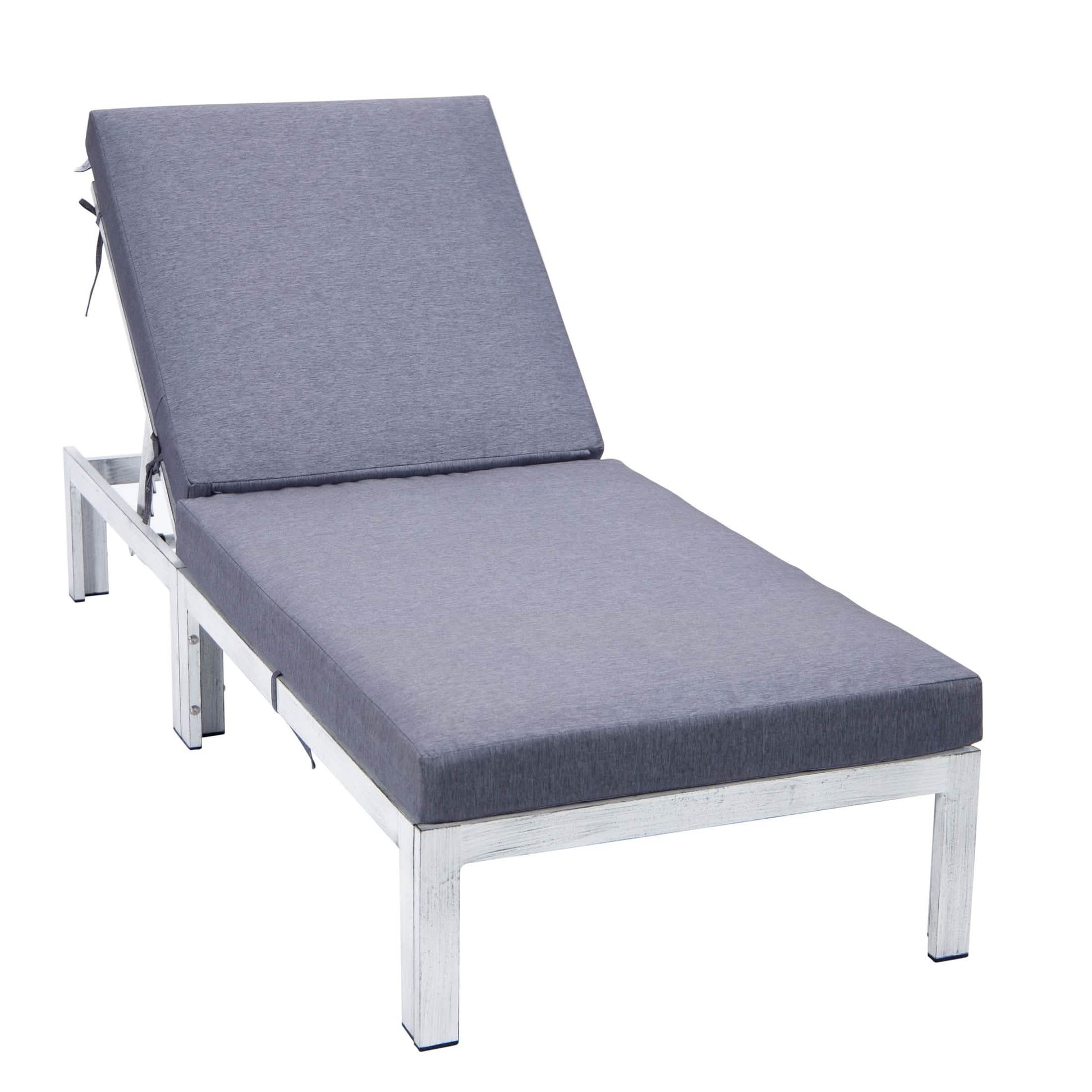 Chelsea Aluminum Outdoor Chaise Lounge Chair with Removable Cushions