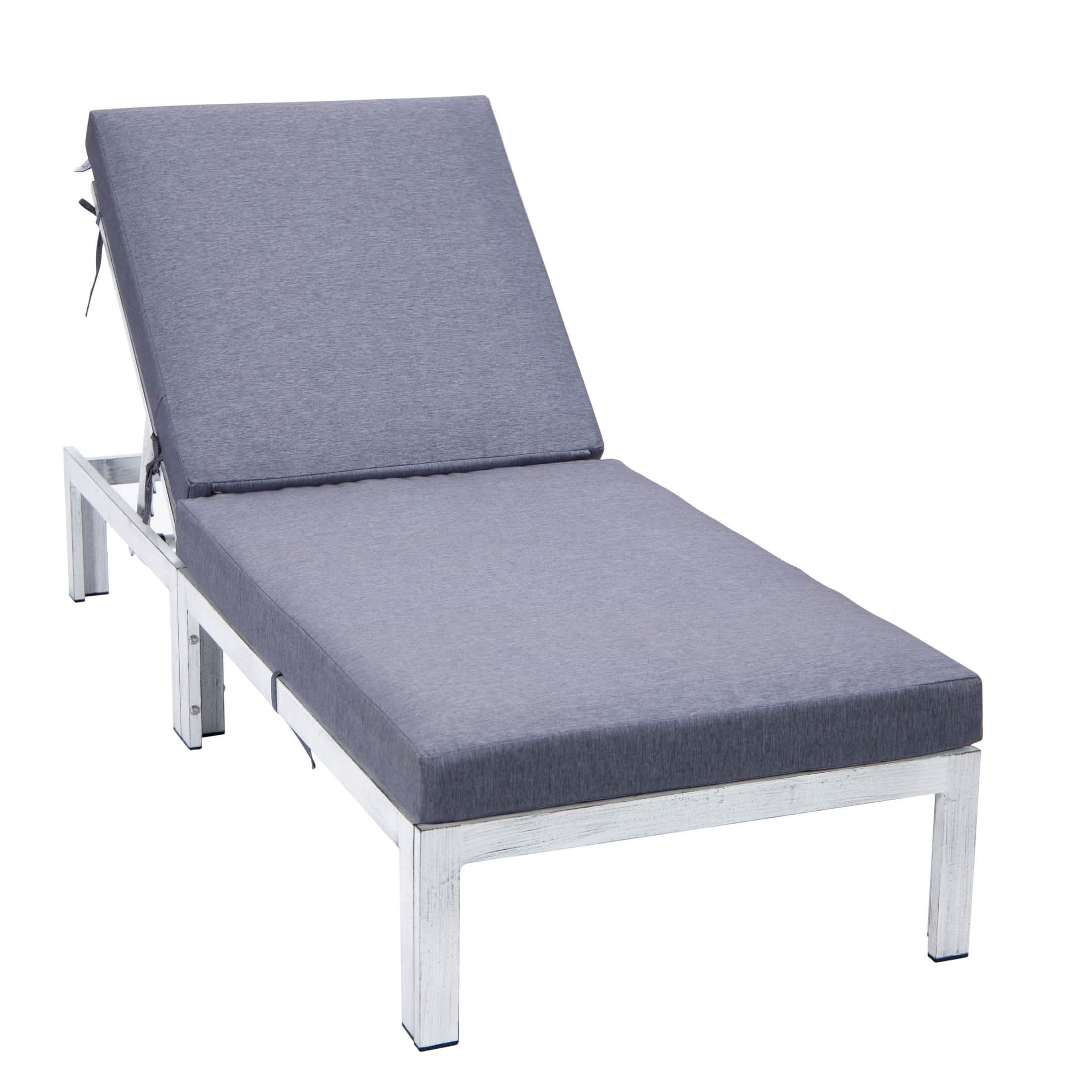 Chelsea Aluminum Outdoor Chaise Lounge Chair with Removable Cushions