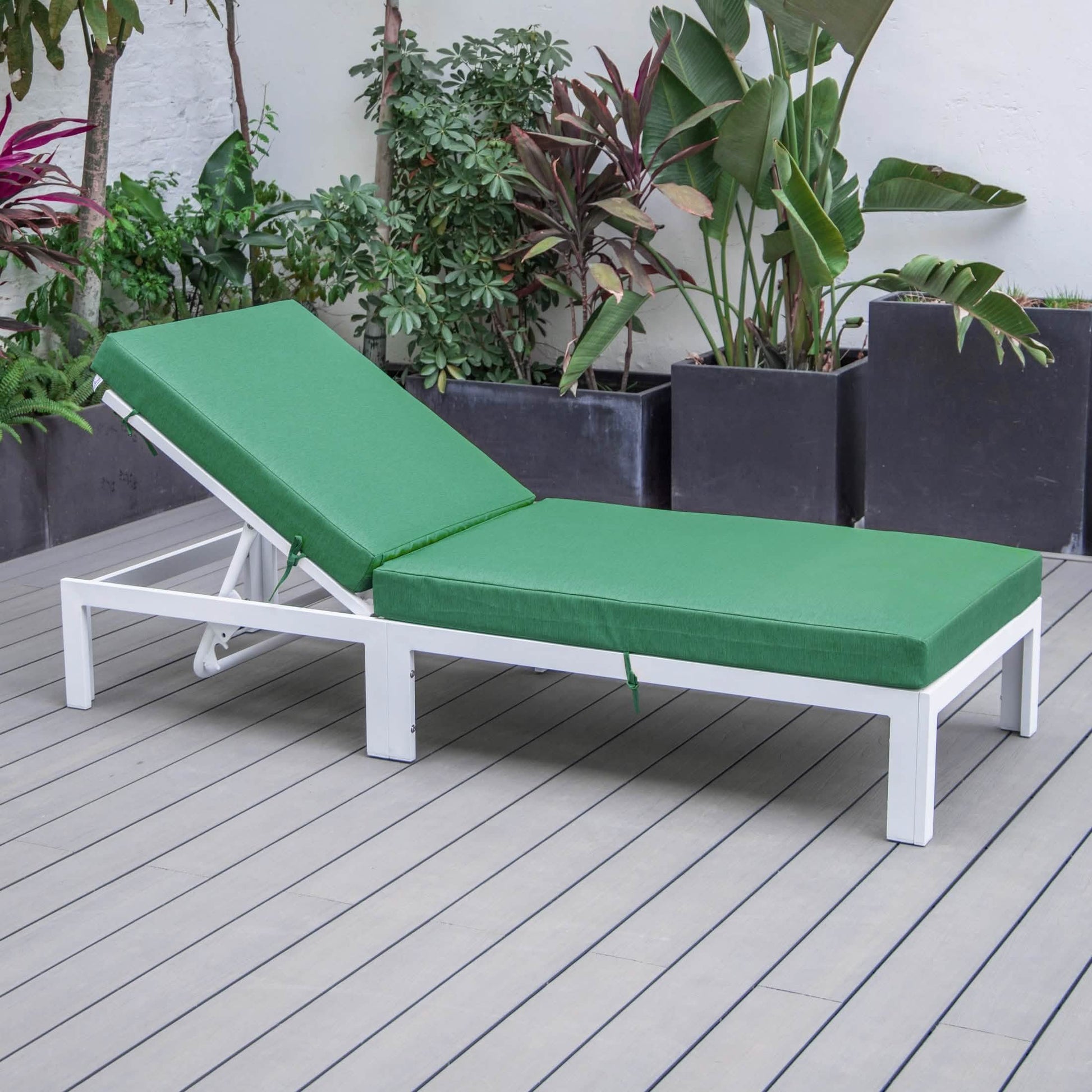 Chelsea Aluminum Outdoor Chaise Lounge Chair with Removable Cushions