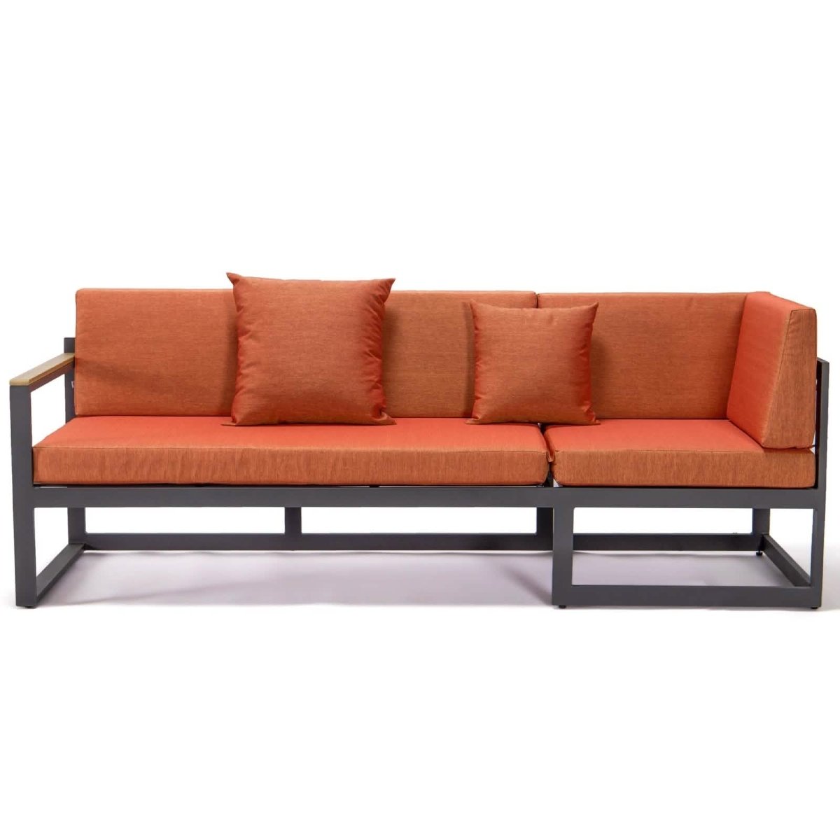 Chelsea Black/White Sectional With Adjustable Headrest & Coffee Table With Cushions