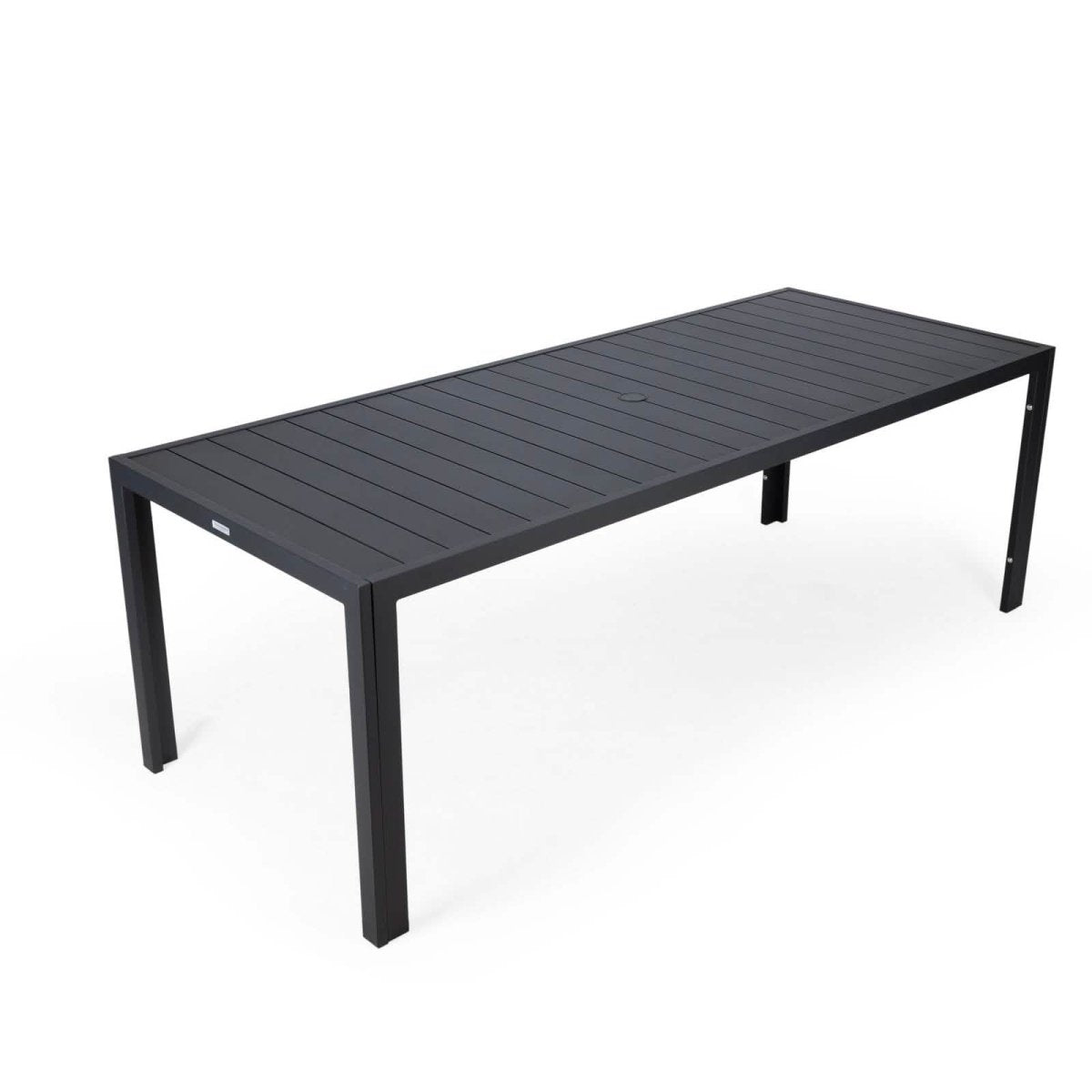 Chelsea Mid - Century Modern 63" & 87" Rectangular Outdoor Dining Table, Black Aluminum