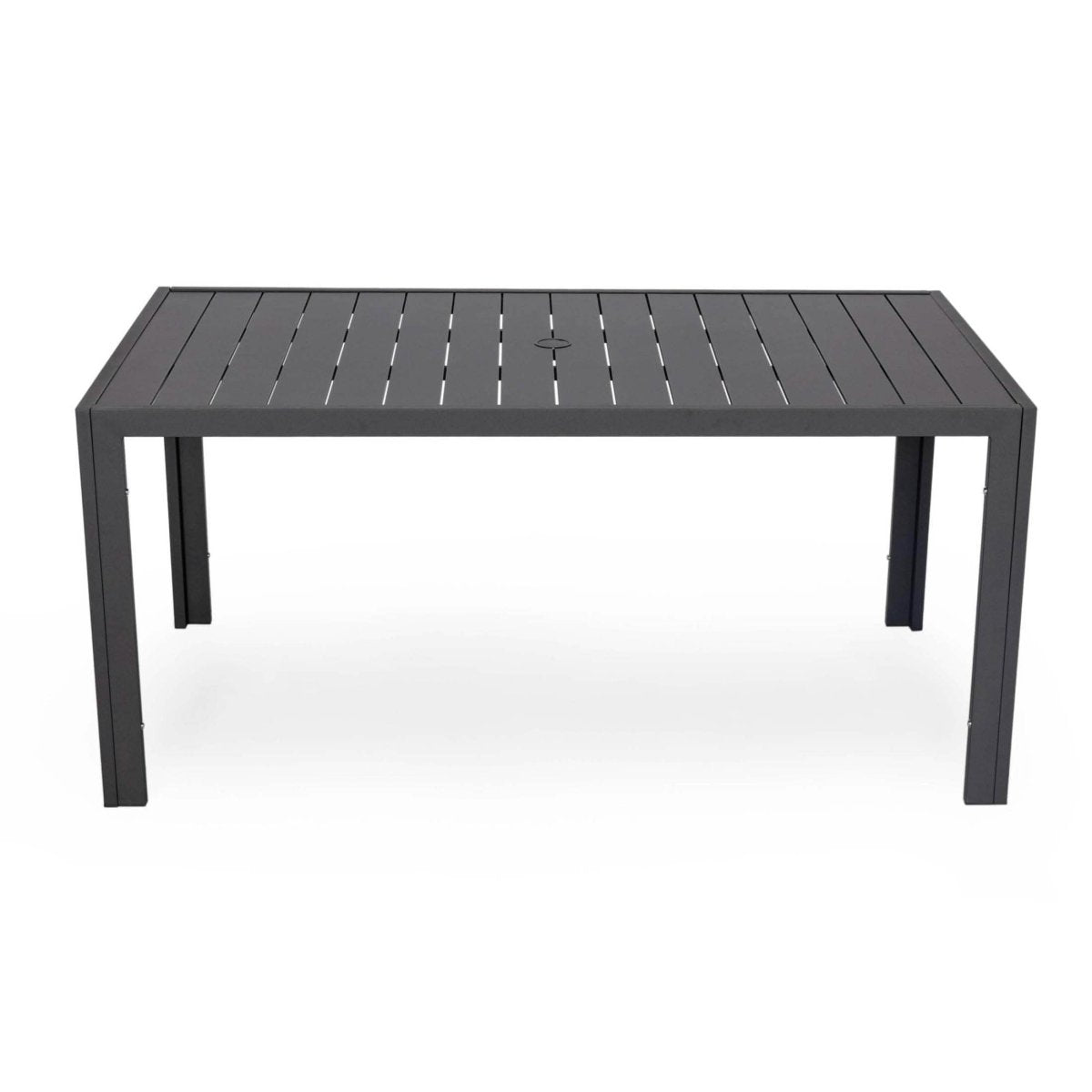 Chelsea Mid - Century Modern 63" & 87" Rectangular Outdoor Dining Table, Black Aluminum