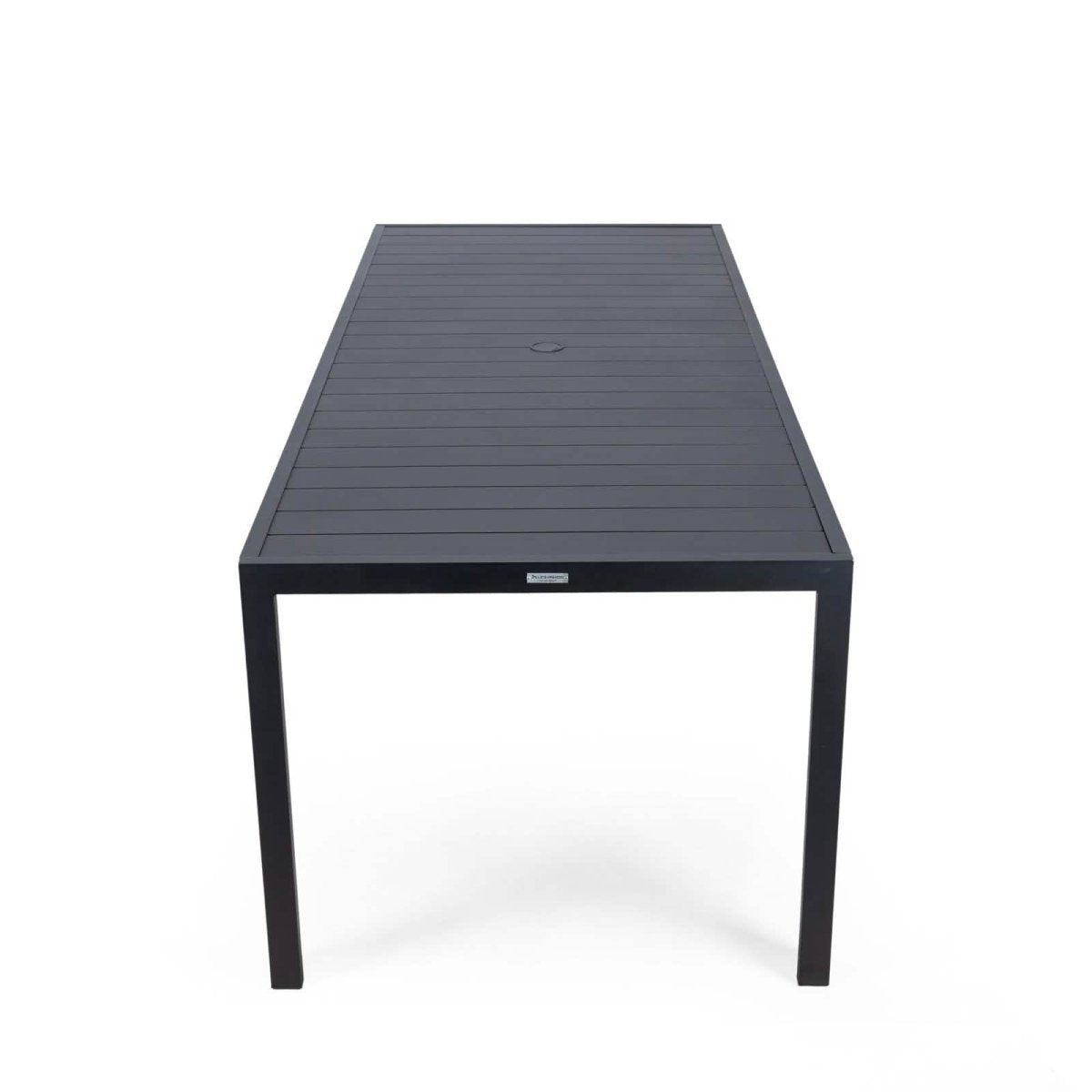 Chelsea Mid - Century Modern 63" & 87" Rectangular Outdoor Dining Table, Black Aluminum