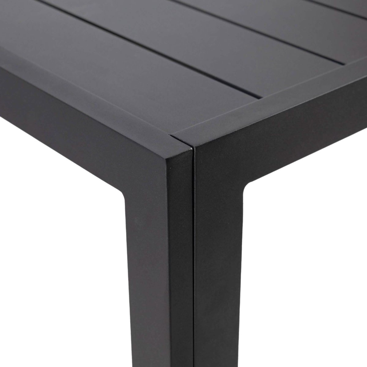 Chelsea Mid - Century Modern 63" & 87" Rectangular Outdoor Dining Table, Black Aluminum