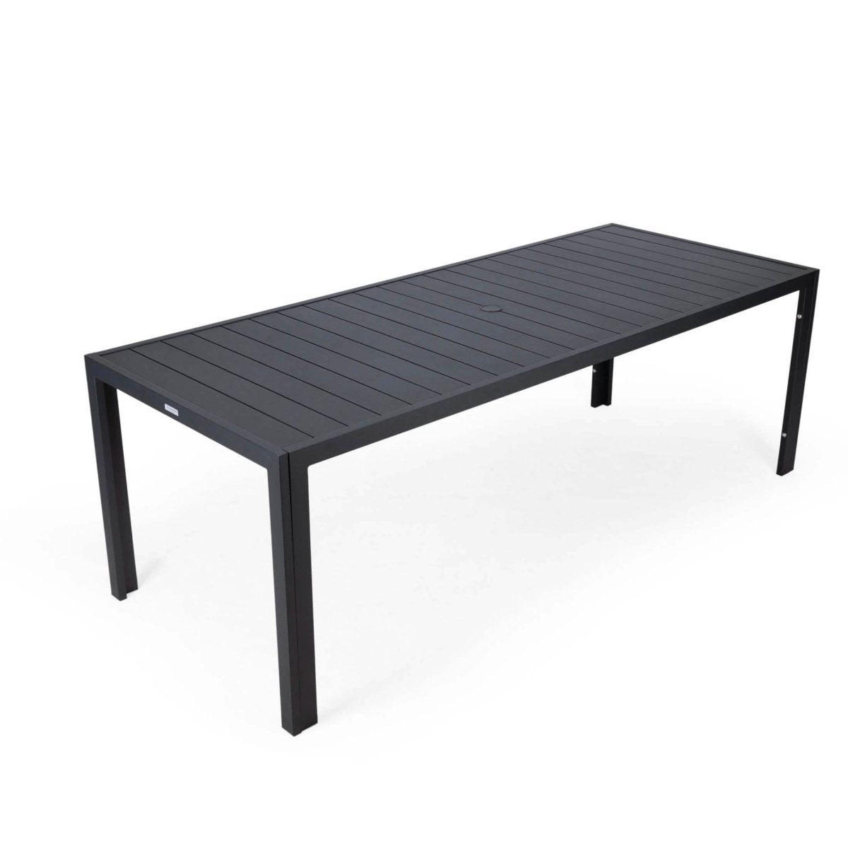 Chelsea Mid - Century Modern 63" & 87" Rectangular Outdoor Dining Table, Black Aluminum