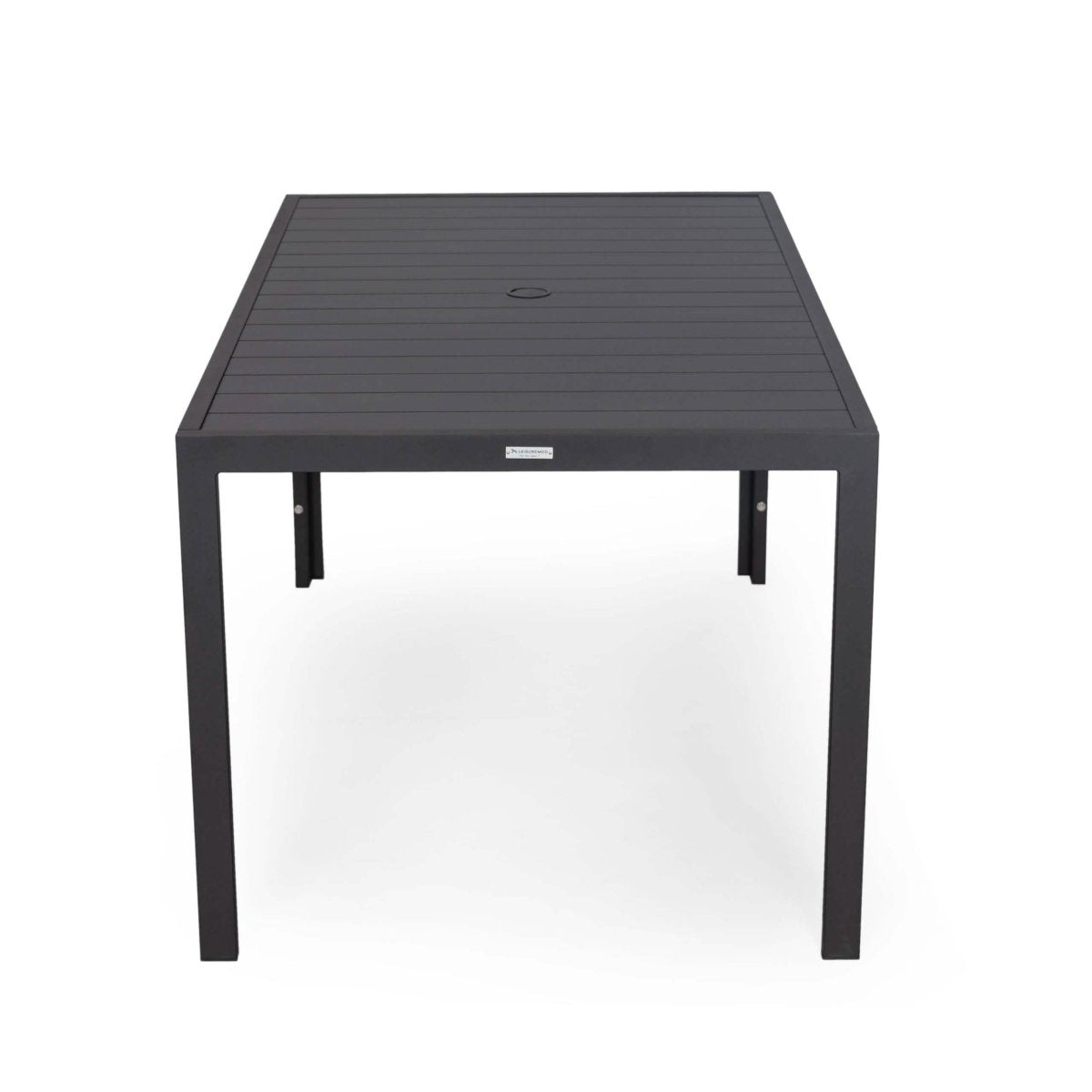 Chelsea Mid - Century Modern 63" & 87" Rectangular Outdoor Dining Table, Black Aluminum