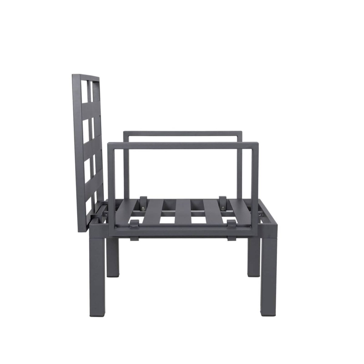 Chelsea Modern 6 - Piece Patio Sectional Set in Black Aluminum with Removable Cushions