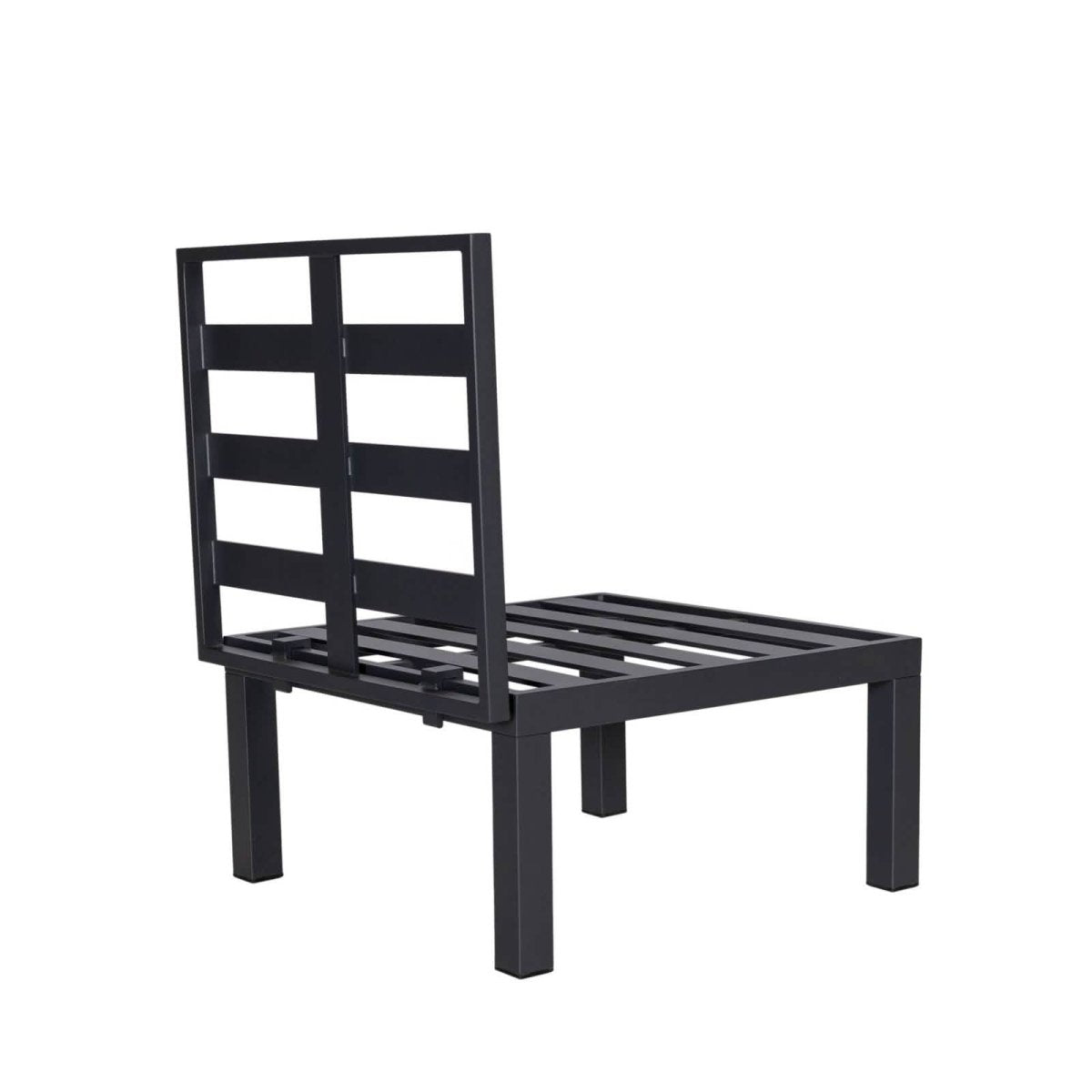 Chelsea Modern 6 - Piece Patio Sectional Set in Black Aluminum with Removable Cushions