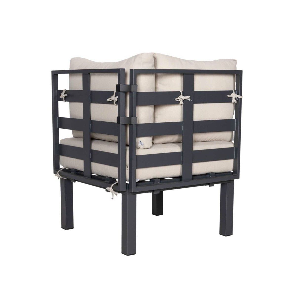 Chelsea Modern 6 - Piece Patio Sectional Set in Black Aluminum with Removable Cushions