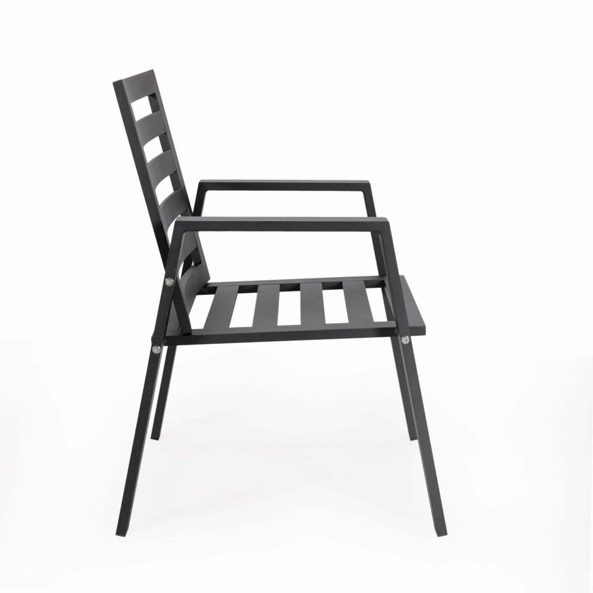 Chelsea Modern Aluminum Patio Dining Armchair with Removable Cushions