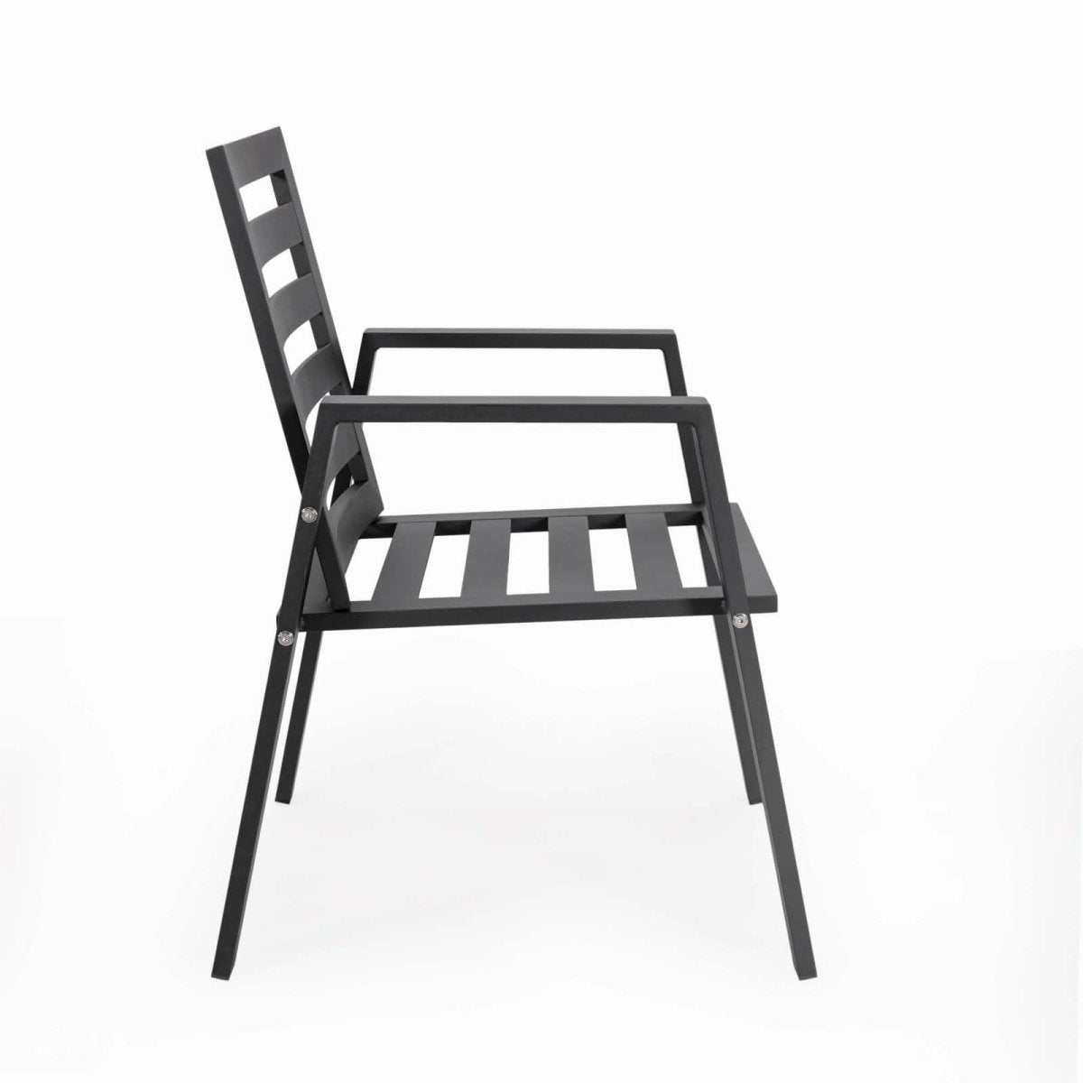 Chelsea Modern Aluminum Patio Dining Armchair with Removable Cushions